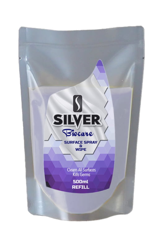 SILVER BIOCARE SURFACE SPRAY & WIPE 500ml REFILL PACK SILVER BIOCARE SURFACE SPRAY & WIPE 500ml REFILL PACK